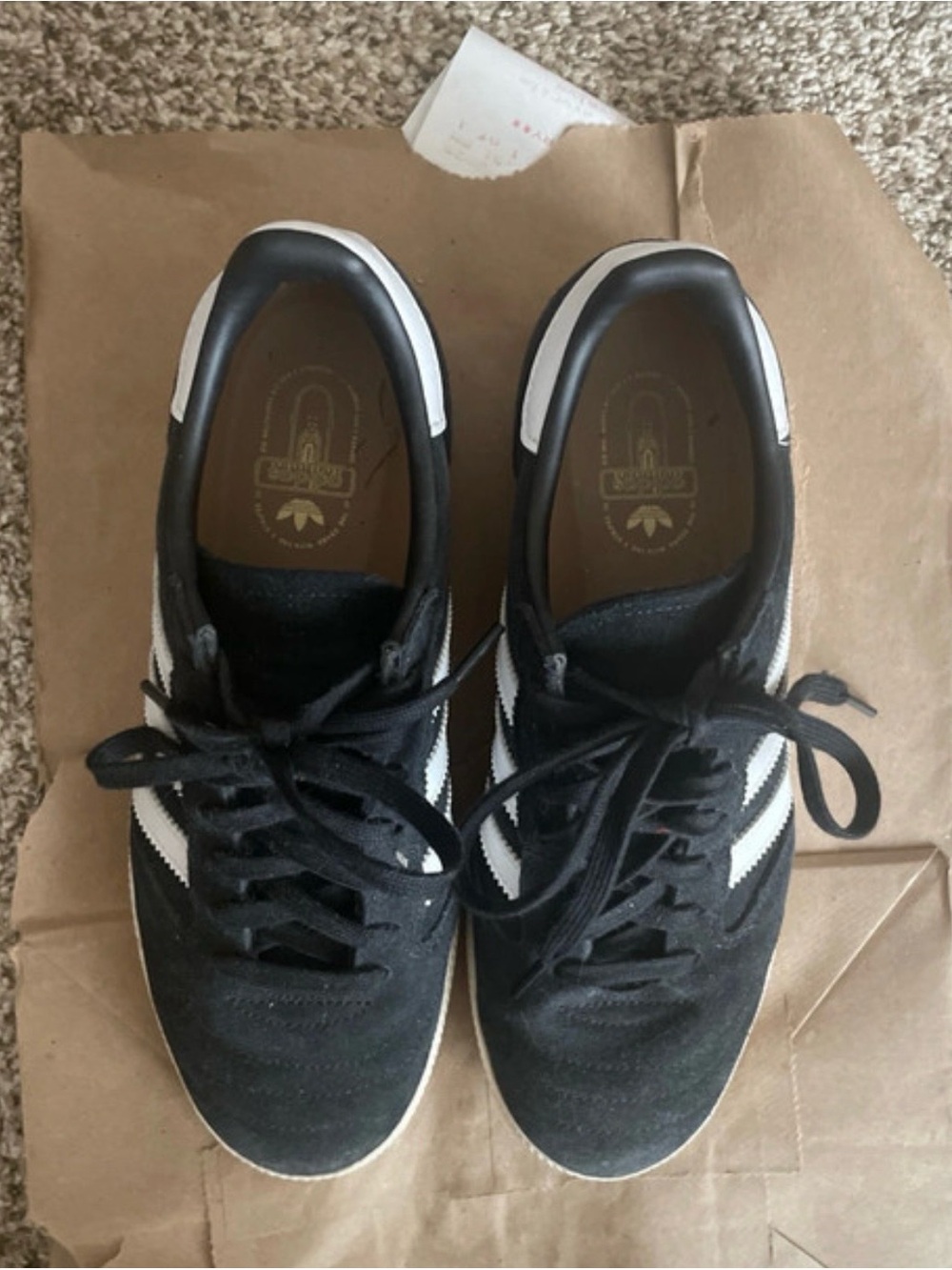 adidas Black and White Suede Low-Top Sneakers